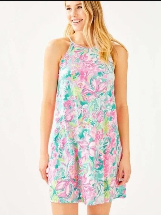 Lilly Pulitzer Dresses & Skirts - Lilly Pulitzer Margot Sleeveless Swing Dress M Cotton Floral Resortwear